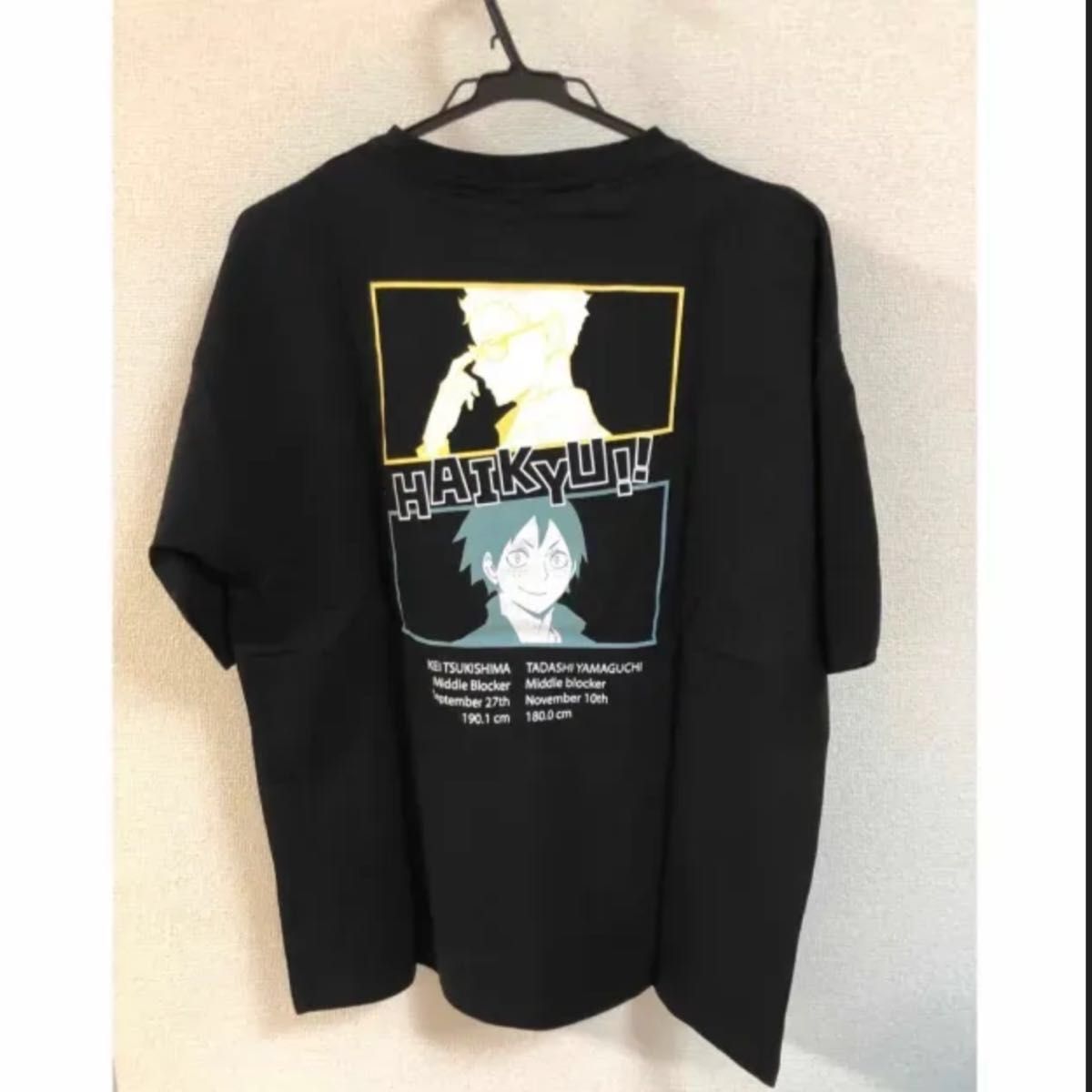 ハイキュー　月島×山口　半袖　Tシャツ ブラック Lサイズ