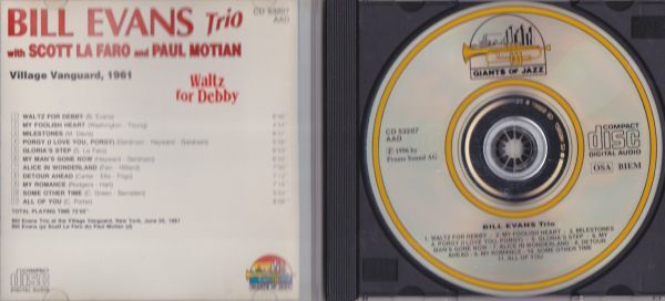 CD　★Bill Evans Trio* With Scott LaFaro And Paul Motian Waltz For Debby　輸入盤　(Giants Of Jazz CD 53207)_画像2