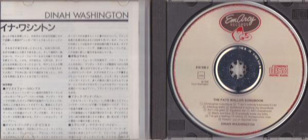 CD　★Dinah Washington The Fats Waller Songbook　輸入盤　(EmArcy 818 930-2)_画像2