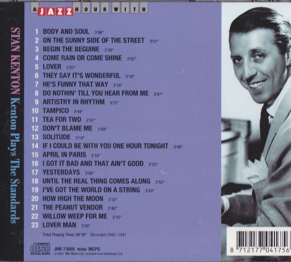 CD　★Stan Kenton Kenton Plays The Standards　国内盤　 (JHR 73605)　_画像3