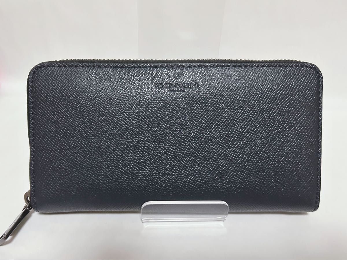 COACH 長財布  ジップ アラウンド ファスナー クロスグレインレザー