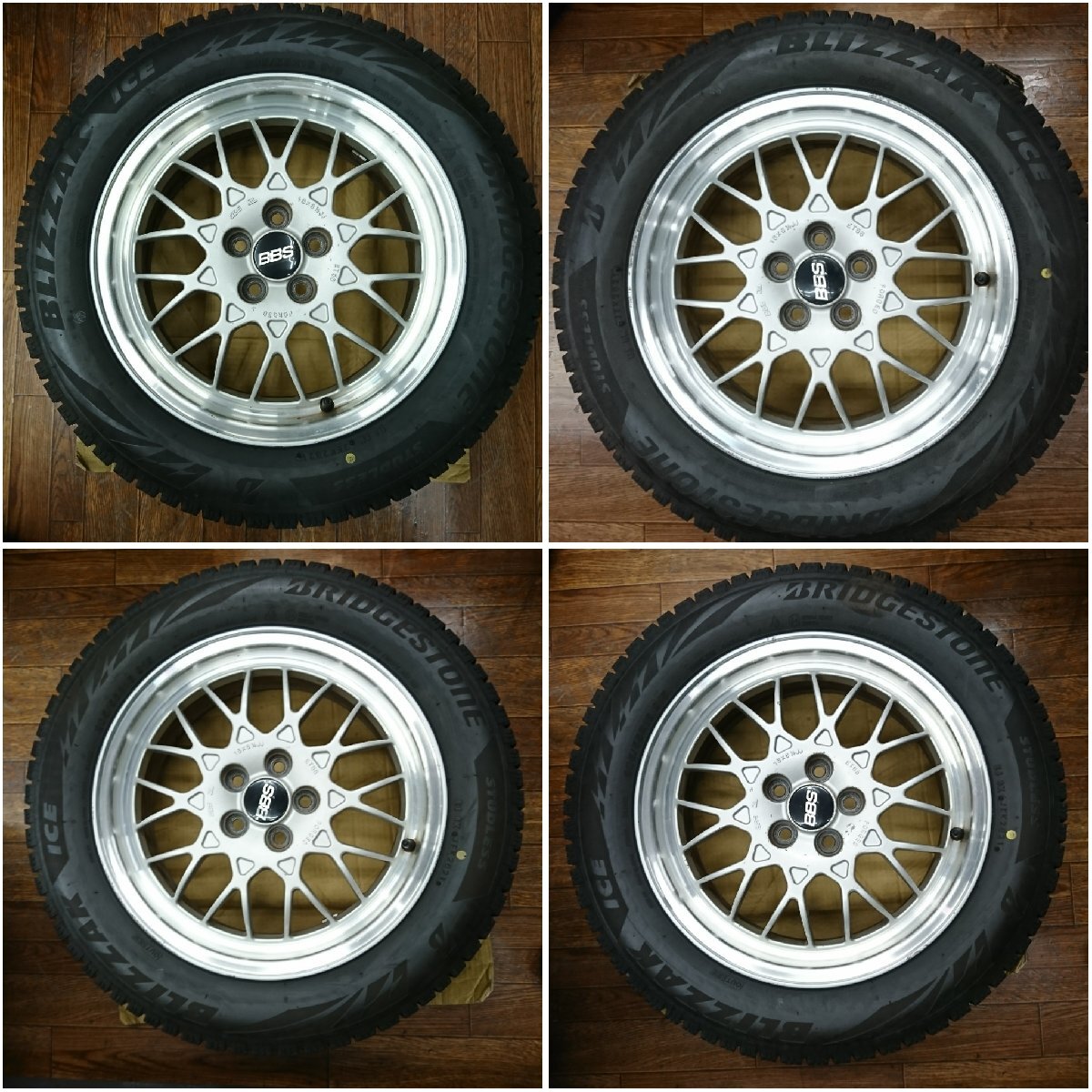 ★中古品★ BBS 16×6.5J +55 100-5H スタッドレス BS BLIZZAK ICE 205/55R16 2021年製 レガシィにて使用【他商品と同梱歓迎】_画像1