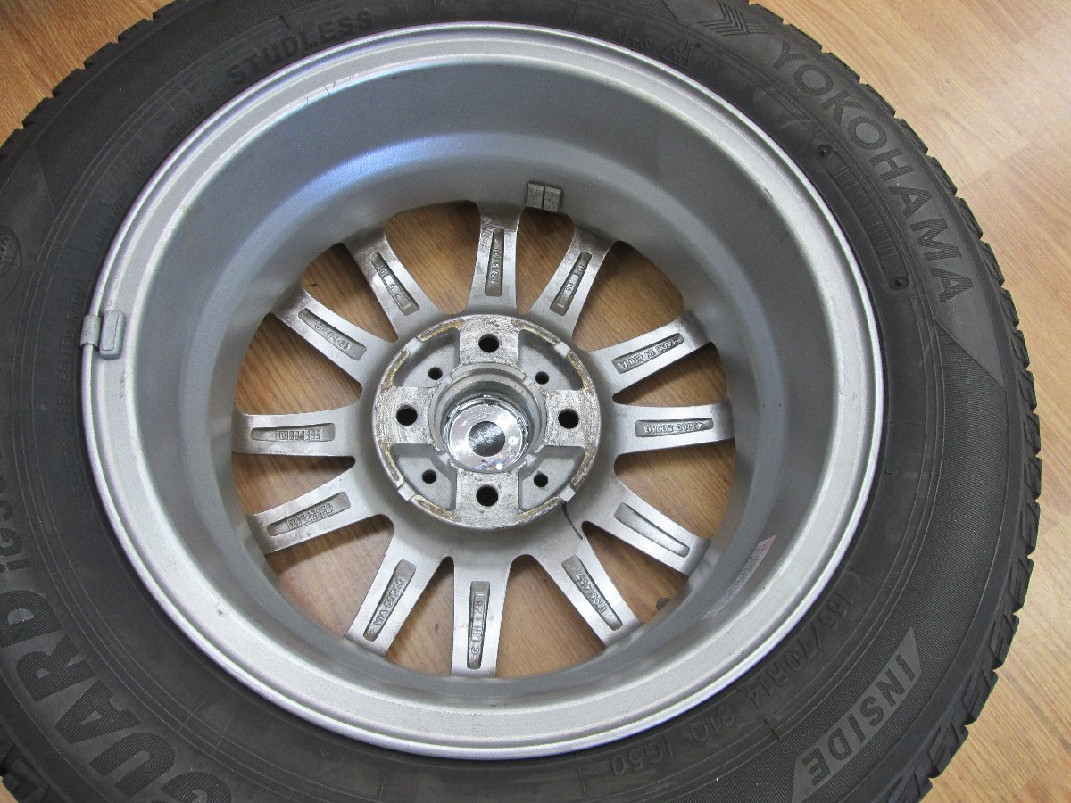 ★中古品★スタッドレスタイヤ・アルミホイールセット YOKOHAMA iceGUARD iG50 PLUS 165/70R14 4本セット 2019年製【他商品と同梱歓迎】_画像10