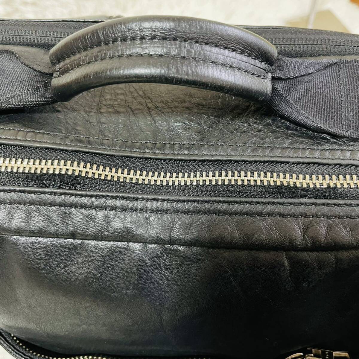 1 jpy [ beautiful goods ] master-piece briefcase rucksack 2way all leather original leather black black high capacity pocket great number A4 possible 
