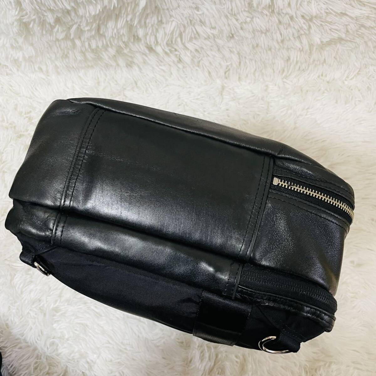 1 jpy [ beautiful goods ] master-piece briefcase rucksack 2way all leather original leather black black high capacity pocket great number A4 possible 