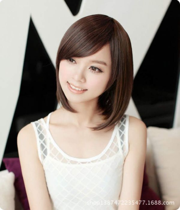 sa... Short Bob wig full wig dark brown net attaching nature medical care for wig soft Short high quality heat-resisting wig