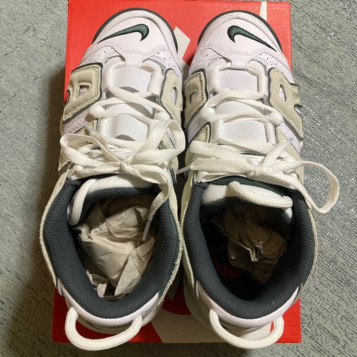 即決！送料無料！【NIKE】AIR MORE UP TEMPO'96 【ナイキ】エア モア アップテンポ'96 100WHITE/SEAGLS ホワイト 26.5cm 中古・美品_画像2