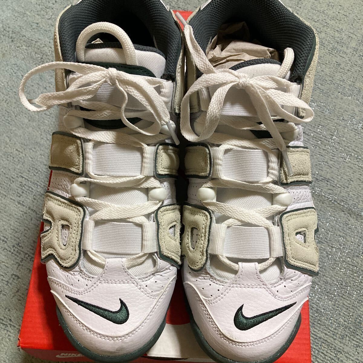 即決！送料無料！【NIKE】AIR MORE UP TEMPO'96 【ナイキ】エア モア アップテンポ'96 100WHITE/SEAGLS ホワイト 26.5cm 中古・美品