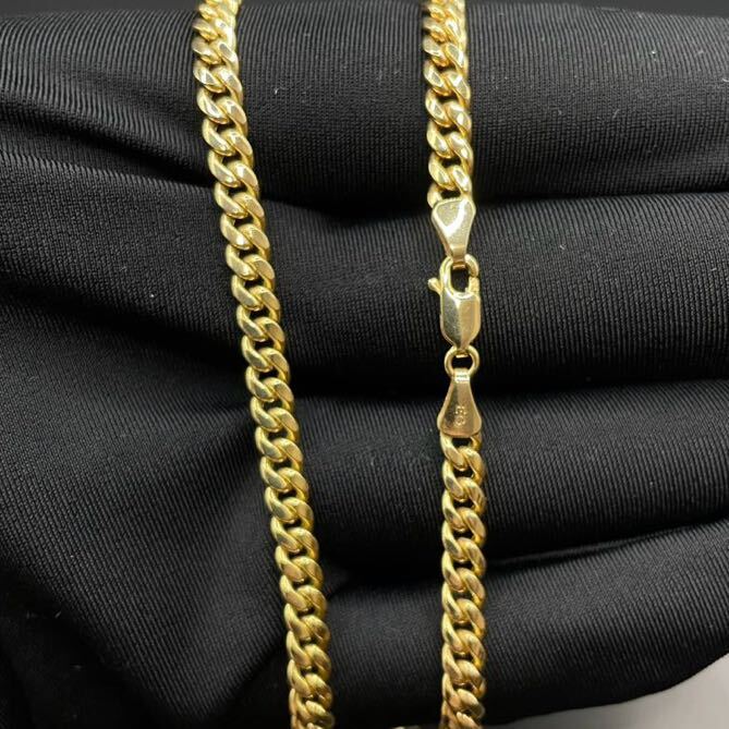 10K yellow gold Miami cuban link chain 4.5 マイアミキューバン チェーン ゴールドチェーン 喜平 10金 icebox trax avalanche