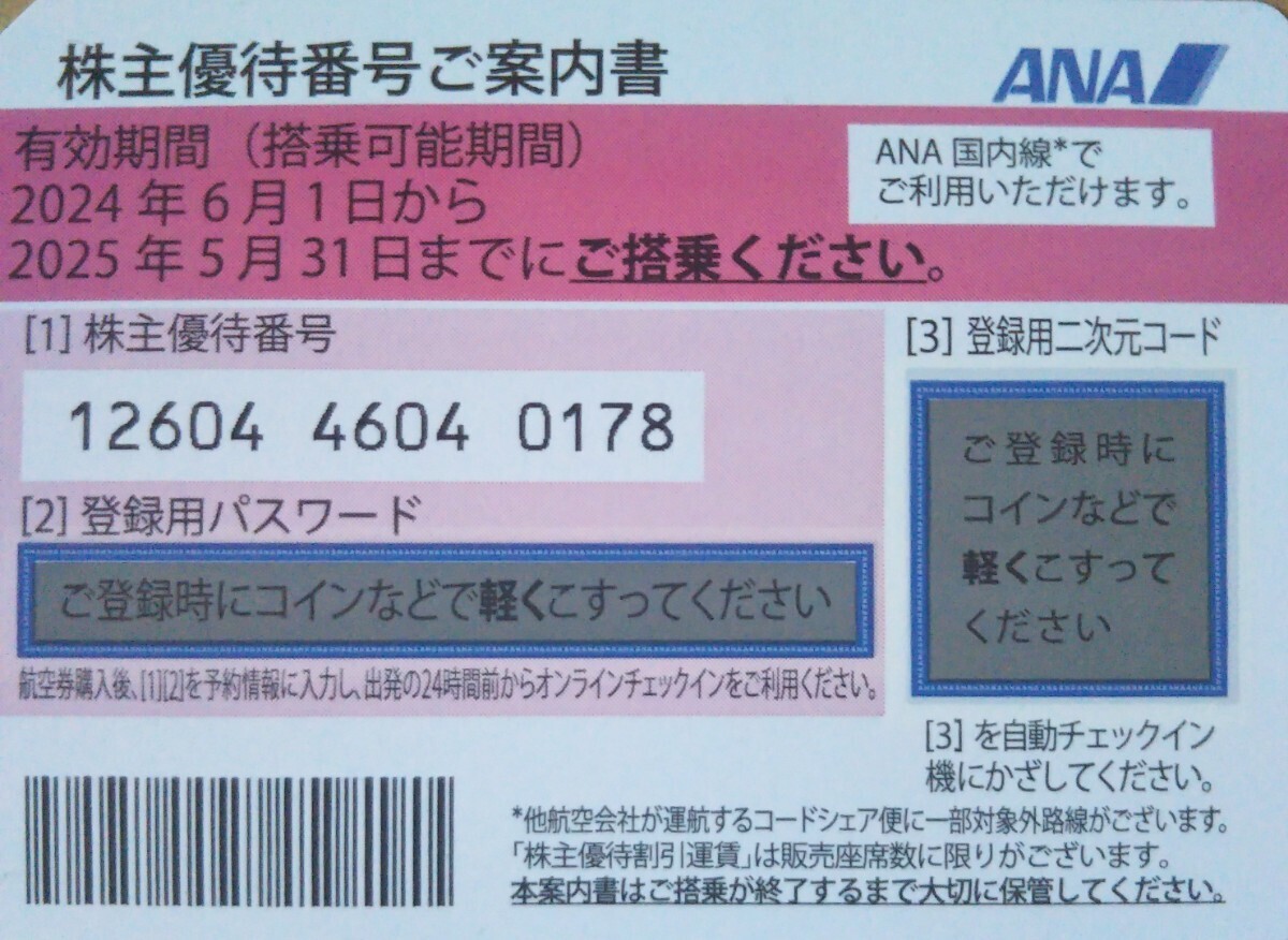 ANA株主優待券 有効期限2025年5月31日_画像1