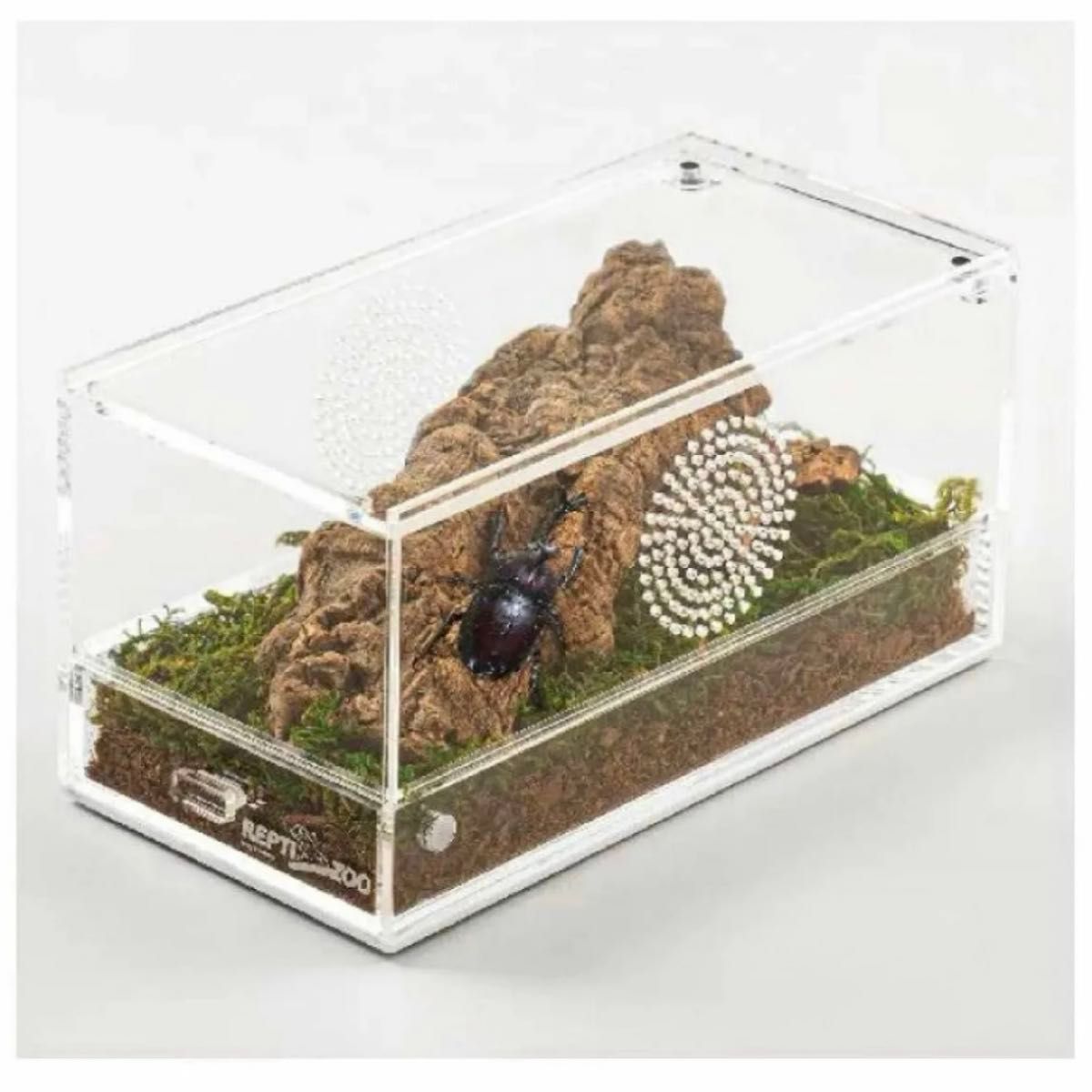 REPTI ZOO 爬虫類ケージ アクリル製 レプタイルボックス 透明 スライドカバー 通気性 爬虫類両生類用飼育