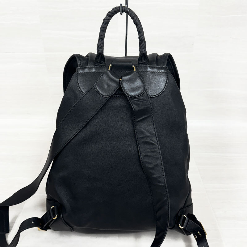 【T-22】中古　BALENCIAGA バレンシアガ　バックパック　420827　イタリア製　レザー　デイパック　リュック サック　黒　_画像2