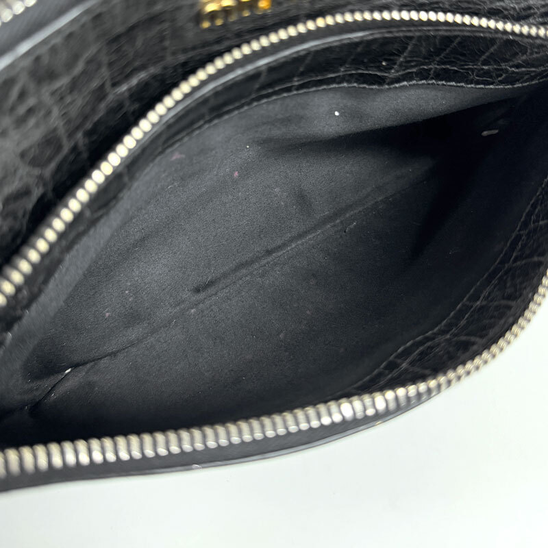 [T-11] used MIUMIU MiuMiu black ko type pushed . shoulder bag pochette pouch clutch bag 2way black 