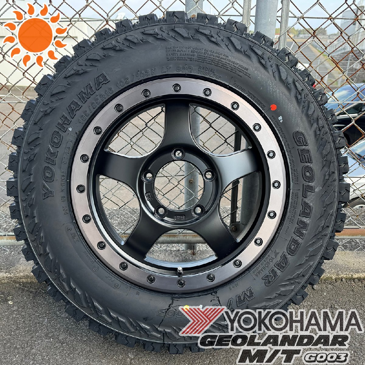 ジムニー JB64 JB23 JA12 JA11 タイヤ ホイールセット 4本組 1台分 ヨコハマ ジオランダー MT G003 175/80R16 185/85R16 195R16_画像4