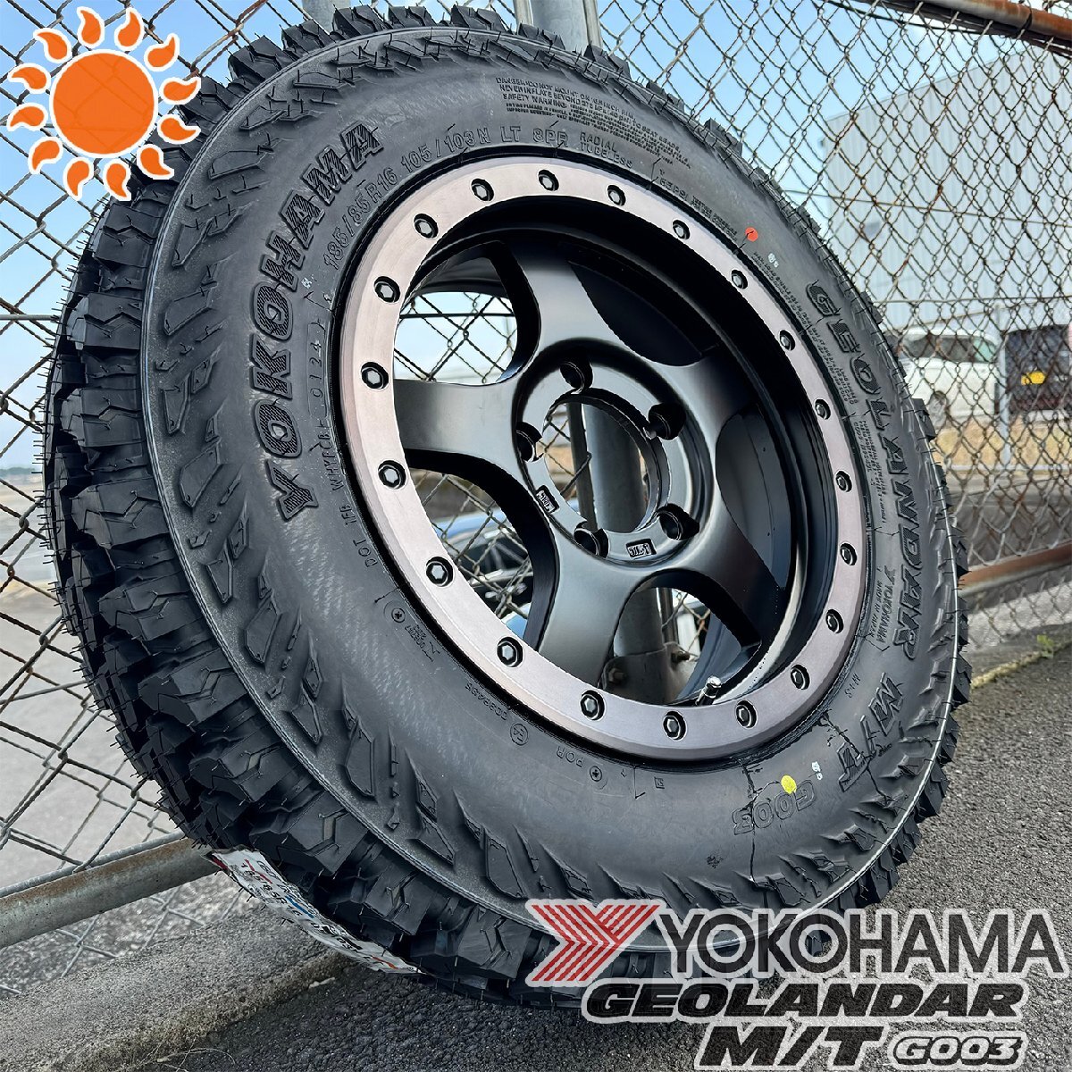 ジムニー JB64 JB23 JA12 JA11 タイヤ ホイールセット 4本組 1台分 ヨコハマ ジオランダー MT G003 175/80R16 185/85R16 195R16_画像5