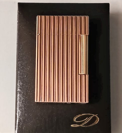 * beautiful goods * S.T.Dupontes*te-* Dupont high class gas lighter roller gas lighter smoking . pink gold put on fire verification Ok card, case attaching 