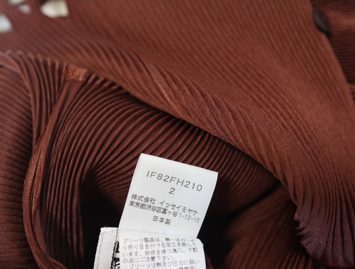 新品同様★イッセイミヤケ ISSEY MIYAKE★稀少品★立体変形ネットお襟 プリーツ ロングワンピース size 2 ★PLEATS PLEASEの画像10