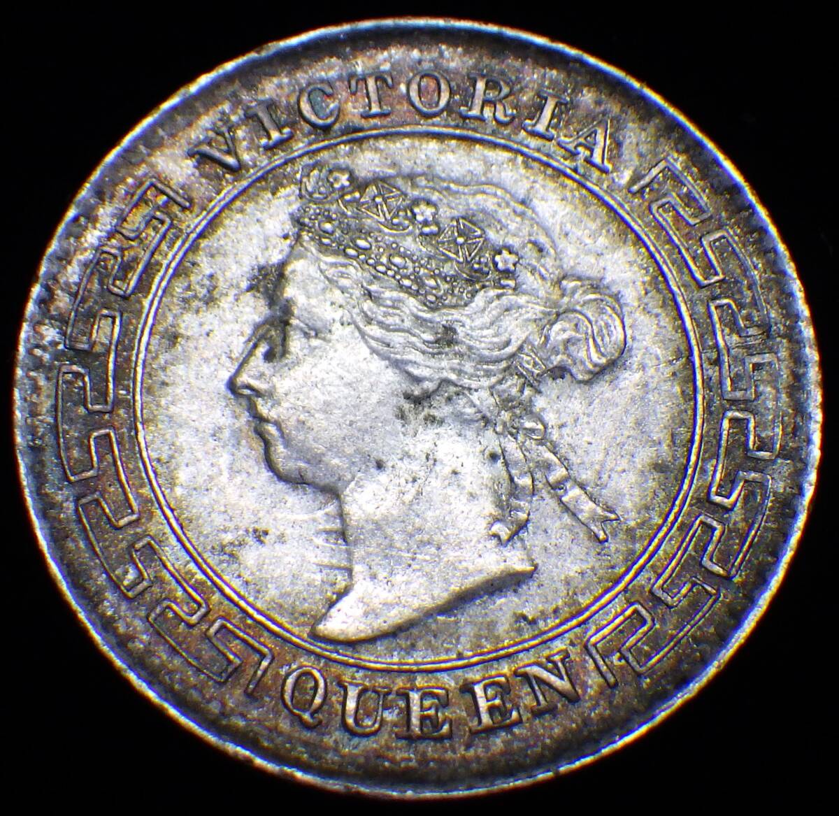 1894年 イギリス領セイロン ヴィクトリア女王 10セント銀貨_画像1