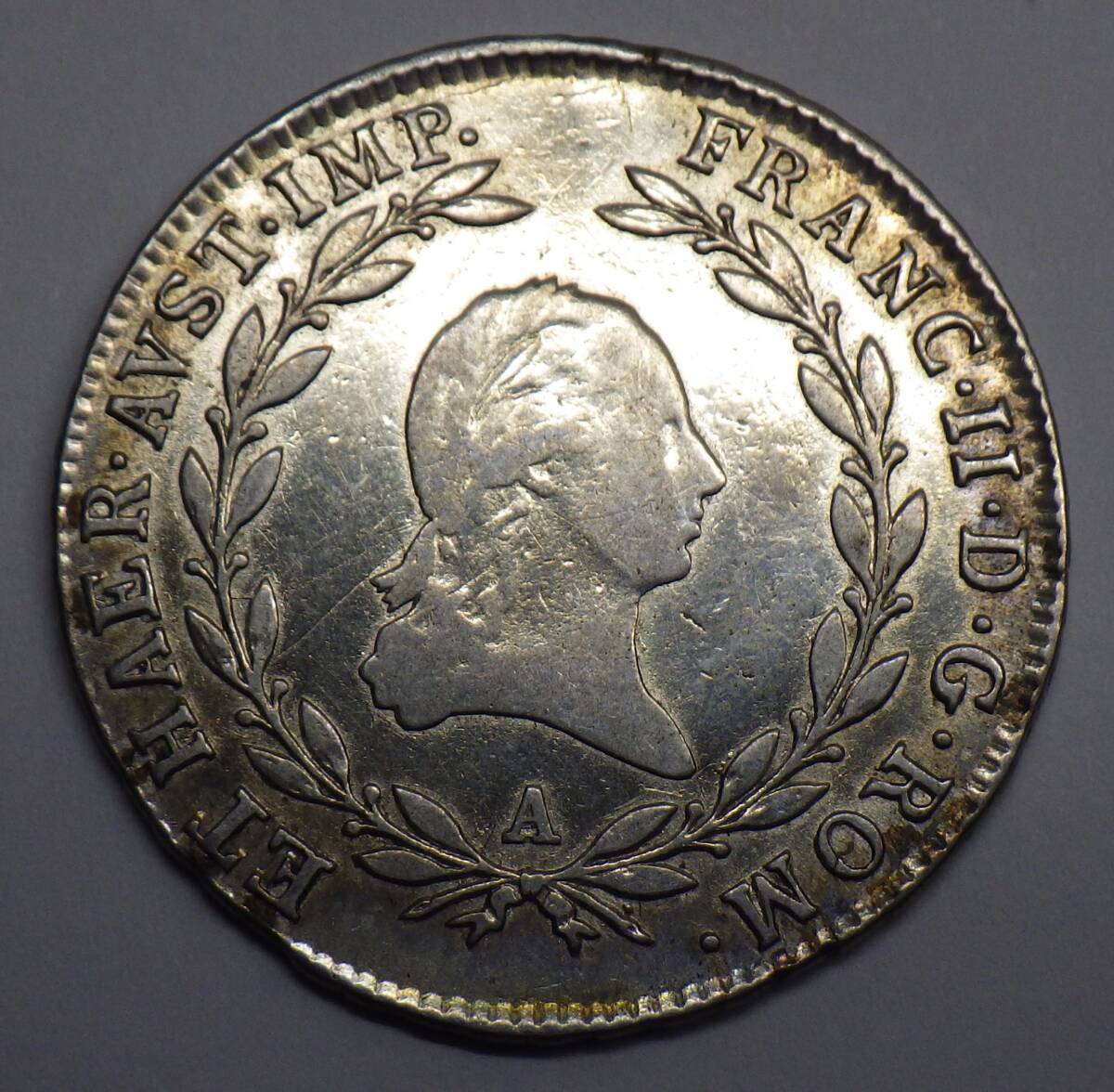 1806年 オーストリア フランツ2世 20クロイツァー銀貨 神聖ローマ帝国最後の年　美品_画像3