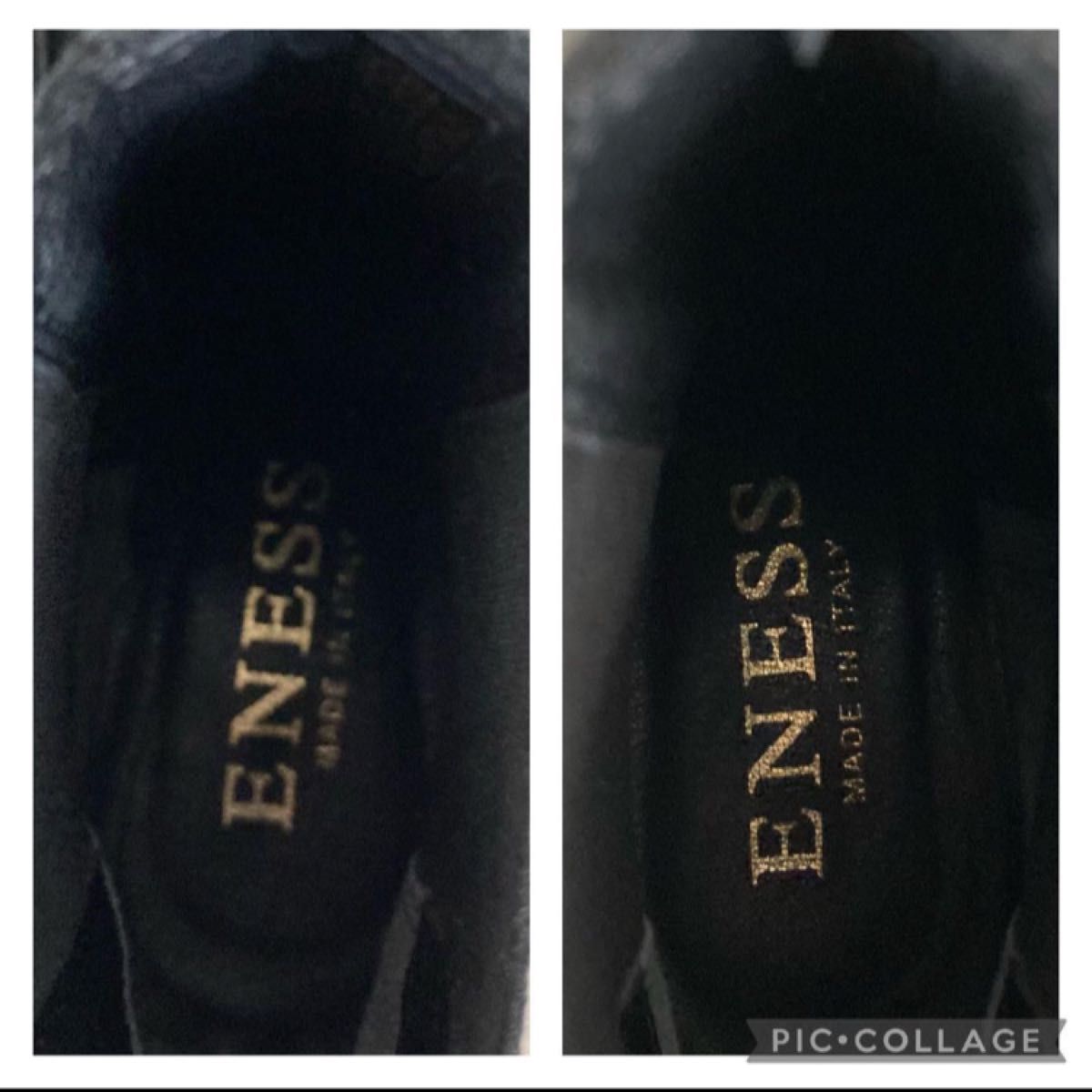 エネス　ENESS の本革　サイドゴアブーツ　チェルシーブーツ　イタリア製　厚底　35 22.5 23 ブラック　黒　美品　高級