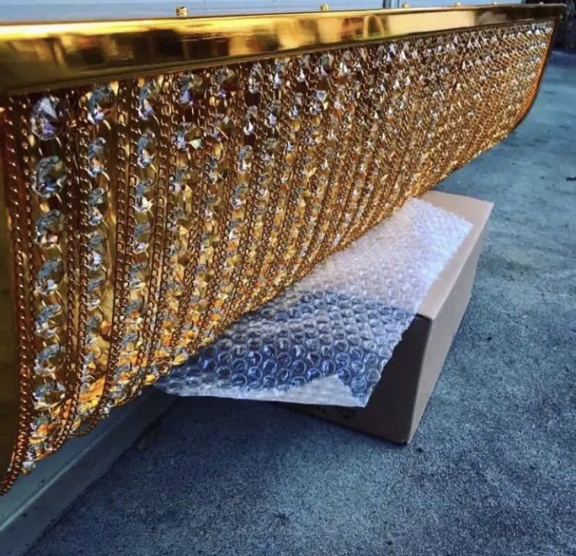  width 120cm Niagara chandelier full Gold plating crystal beads deco truck art truck retro that time thing tourist bus *