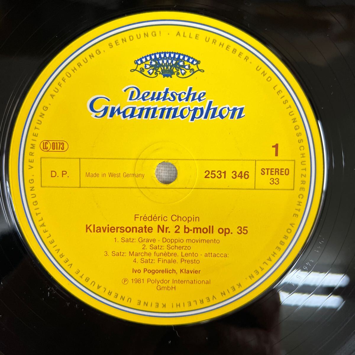 LP 独DGG ポゴレリチ ショパン・リサイタル 独グラムフォン デビュー盤 ショパンを凝縮した1枚の画像3