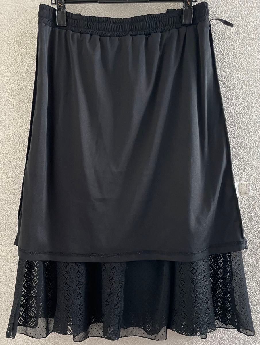 スカート　黒　Lサイズ　透け感