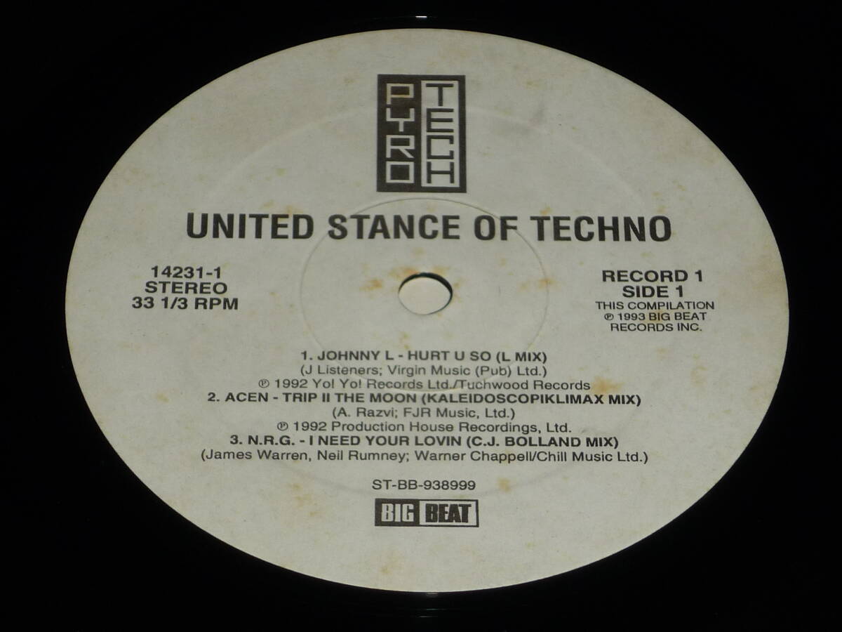 Various / United Stance Of Techno ～ US / 1993年 / 2LP / シュリンク付 / Pyrotech Records 14231-1, / Breakbeat, House, Hardcore_画像4