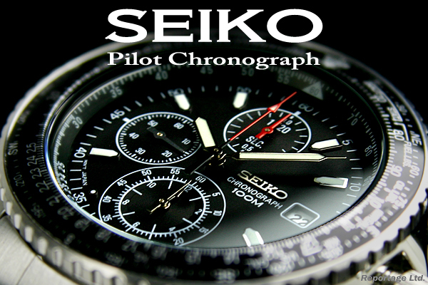 【送料無料】海外限定生産逆輸入モデル【SEIKO】セイコー フライトマスター 1/20秒高速パイロットクロノBK 新品_スタイリッシュなブラックダイヤル
