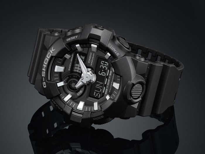 海外限定生産逆輸入モデル CASIO カシオ G-SHOCK Gショック 多彩な機能 1/100秒クロノ搭載 フルオートカレンダー新品ALL BK_1/100秒クロノグラフを搭載