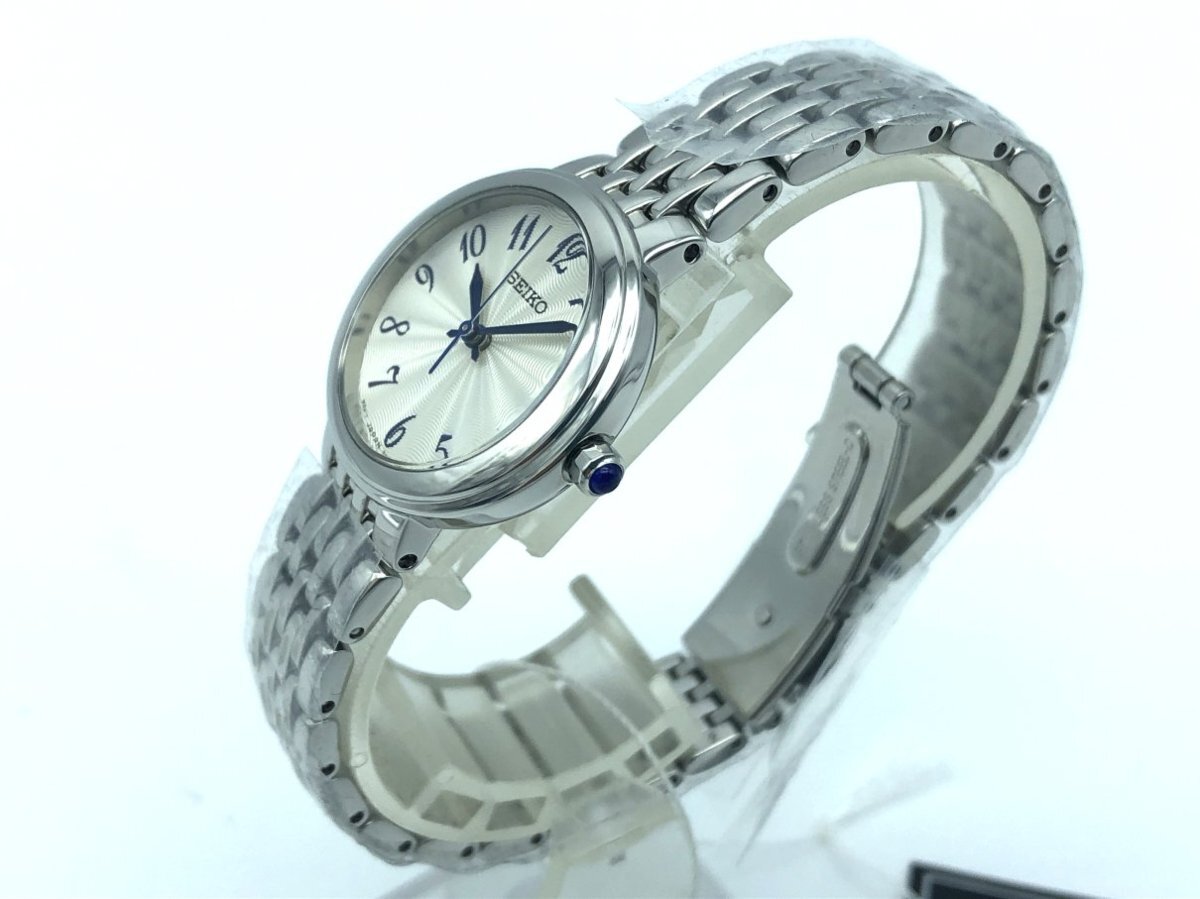 シンプル 盤色白+シルバーバンド 女性用 腕時計 セイコー 海外版 SRZ505P1_画像4