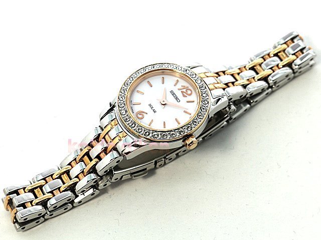スワロフスキークリスタル付 ツートーンカラー 女性用 セイコー 腕時計 海外版 SUP130_画像8