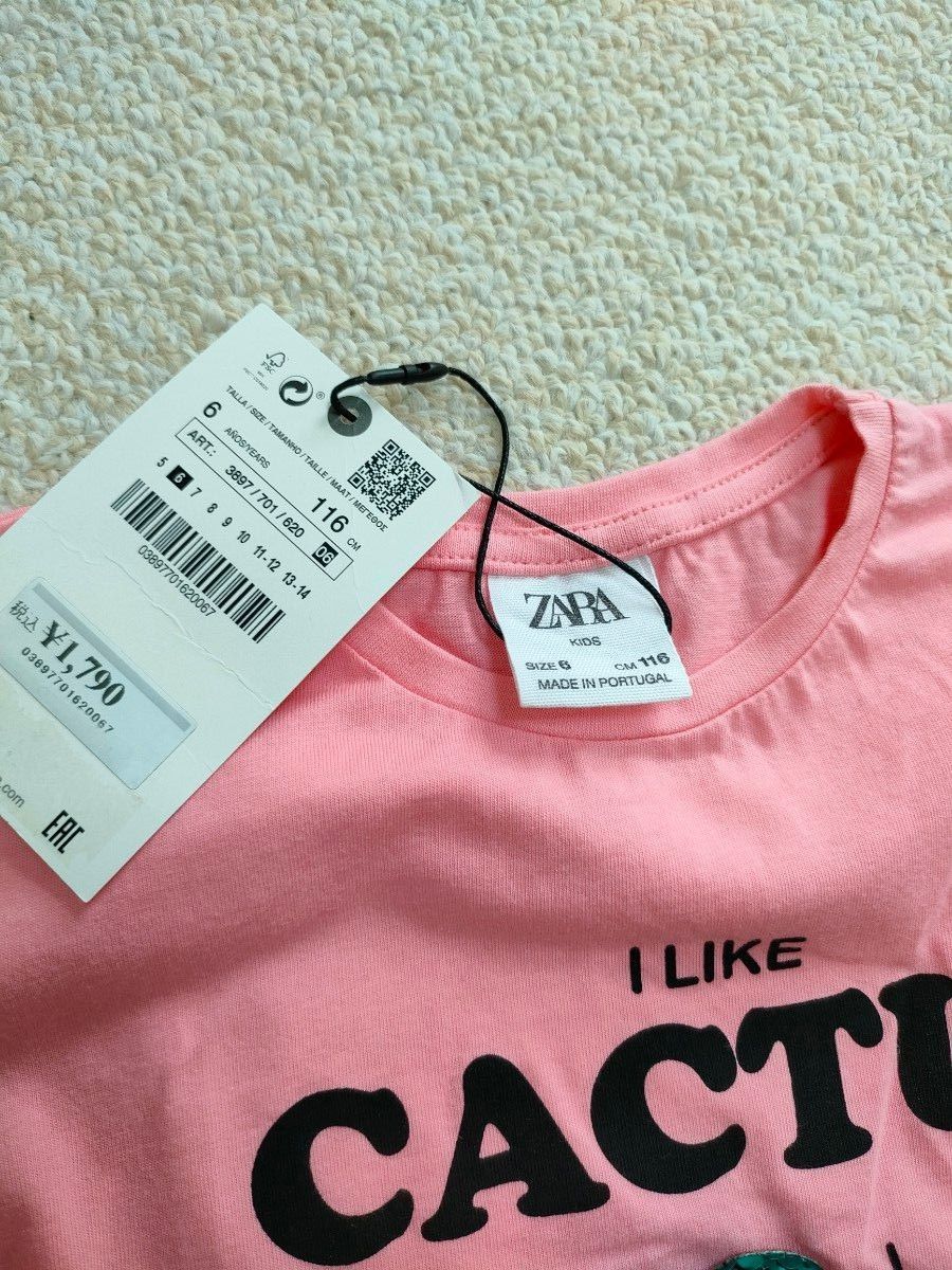 ZARA ザラ キッズ 女の子 半袖 Tシャツ 新品 カットソー