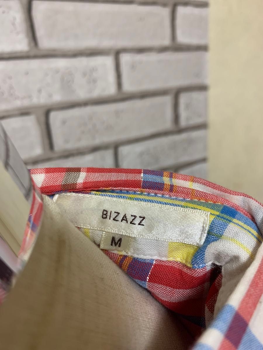 BIZAZZ/ブルーグラス　綿100%シャツ　Mサイズ