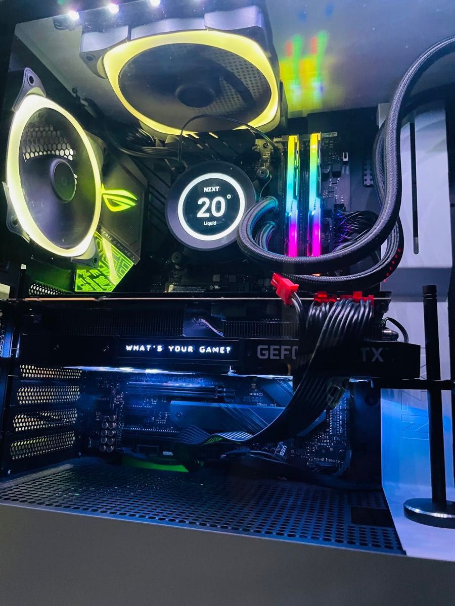 ホワイトRGB水冷+i7+RTX3060TiゲーミングPC NZXT 本体