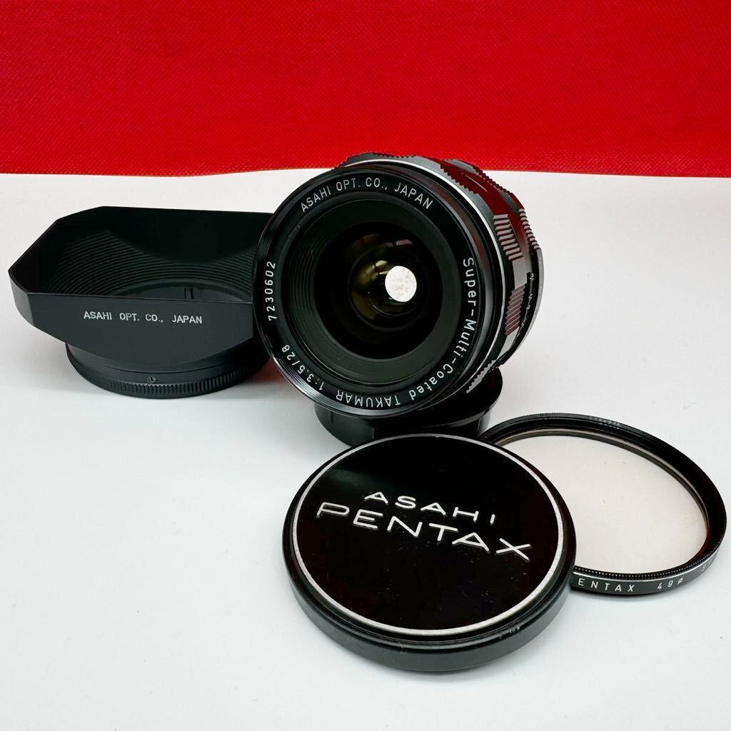 ▲ PENTAX Super-Multi-Coated TAKUMAR F3.5/28 カメラレンズ 単焦点 マニュアル ペンタックス_画像1