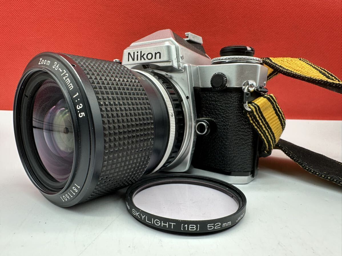 ▽ Nikon FE フィルム一眼レフカメラ ボディ Zoom 36〜72mm F3.5 カメラ レンズ 動作確認済 シャッター、露出計 OK ニコン_画像1