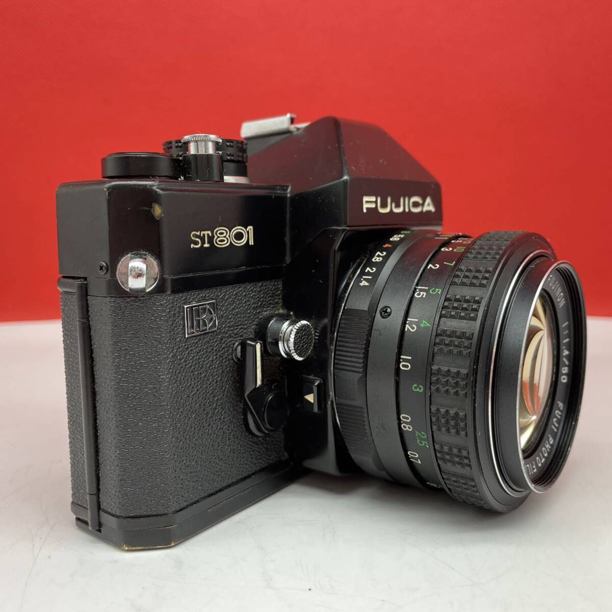 □ FUJICA ST801 ボディ ブラック EBC FUJINON 50mm F1.4 レンズ 一眼レフカメラ フィルムカメラ シャッターOK 現状品 フジカ 富士フィルム_画像2