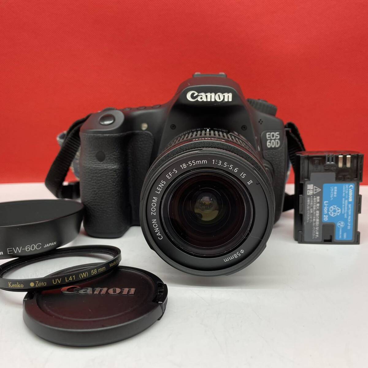 □ Canon EOS 60D デジタル一眼レフカメラ ボディ ZOOM LENS EF-S 18-55mm F3.5-5.6 IS II レンズ 動作確認済 現状品 キャノンの画像1