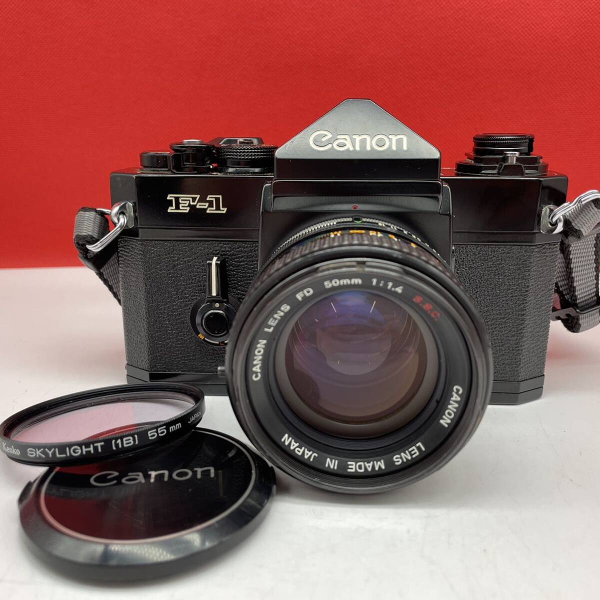 □ Canon F-1 フィルムカメラ 一眼レフカメラ ボディ FD 50mm F1.4 S.S.C. レンズ シャッター、露出計OK キャノンの画像1
