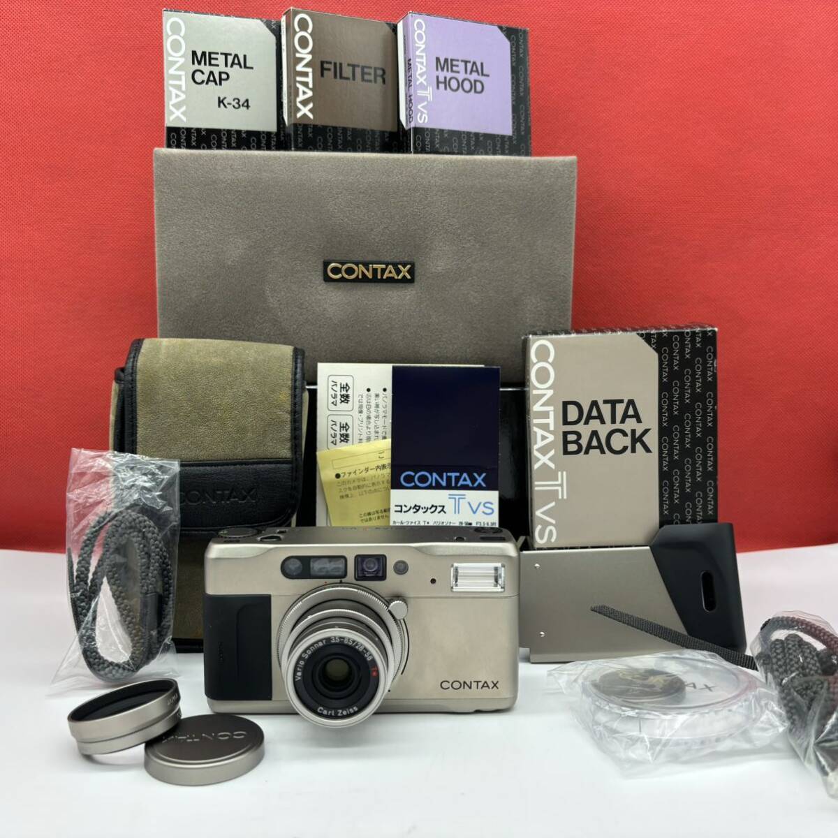 * CONTAX TVS compact film camera Carl Zeiss Vario Sonnar 3.5-6.5/28-56 T* shutter, light meter OK accessory Contax 