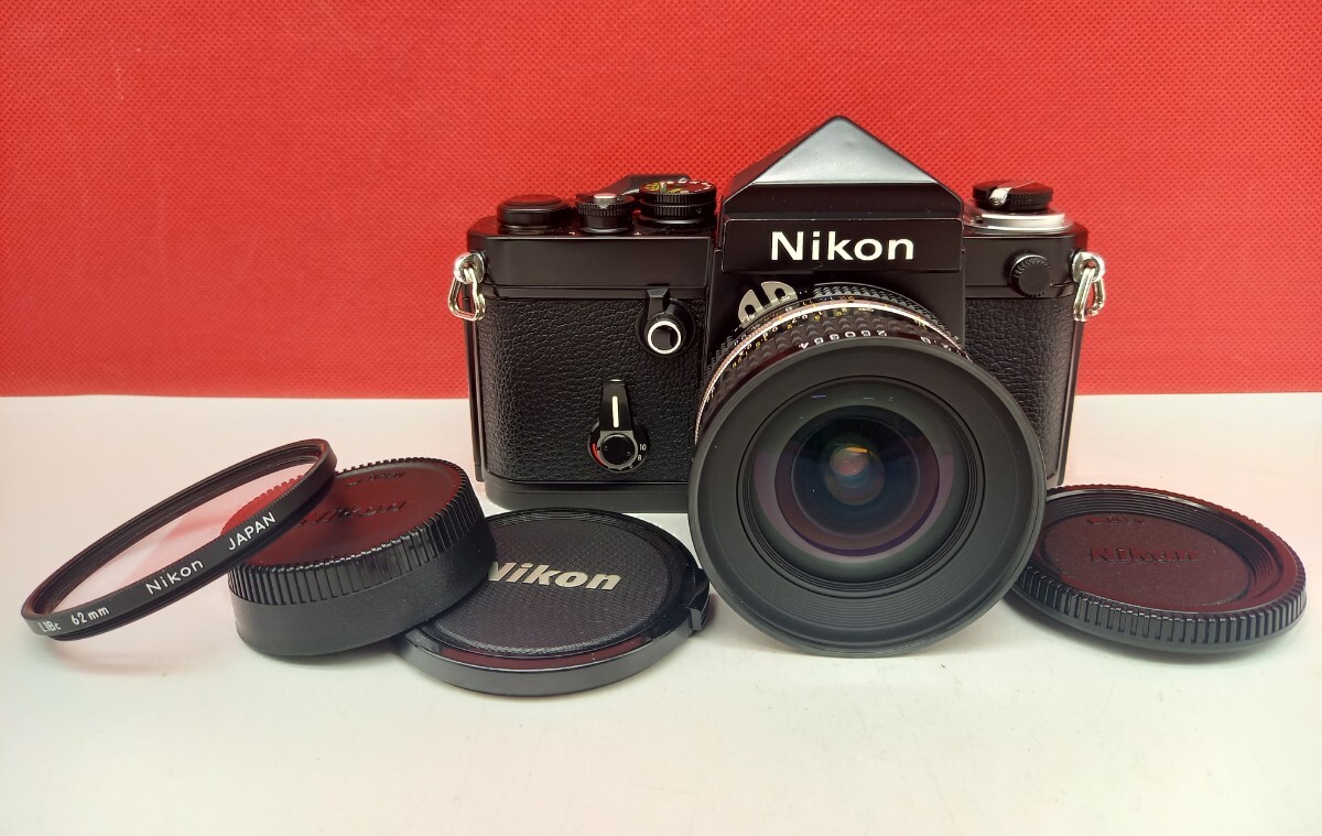 ■防湿庫保管品 美品 Nikon F2 アイレベル フィルム一眼レフカメラ ボディ NIKKOR 20mm F2.8 レンズ 動作確認済 シャッターOK ニコン_画像1
