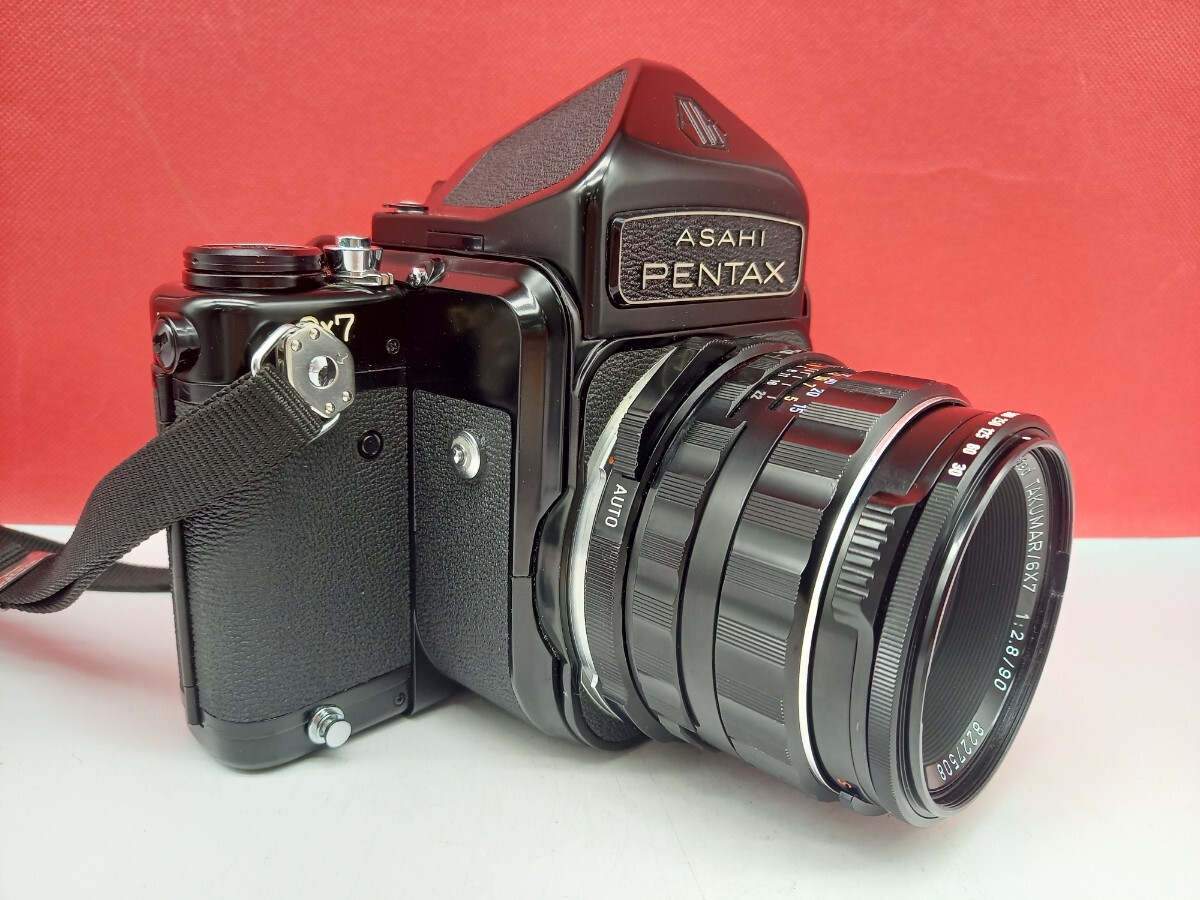 # PENTAX 6×7 корпус TAKUMAR 2.8/90 линзы TTL искатель shutter, люксметр OK средний размер пленочный фотоаппарат из дерева рукоятка Pentax 