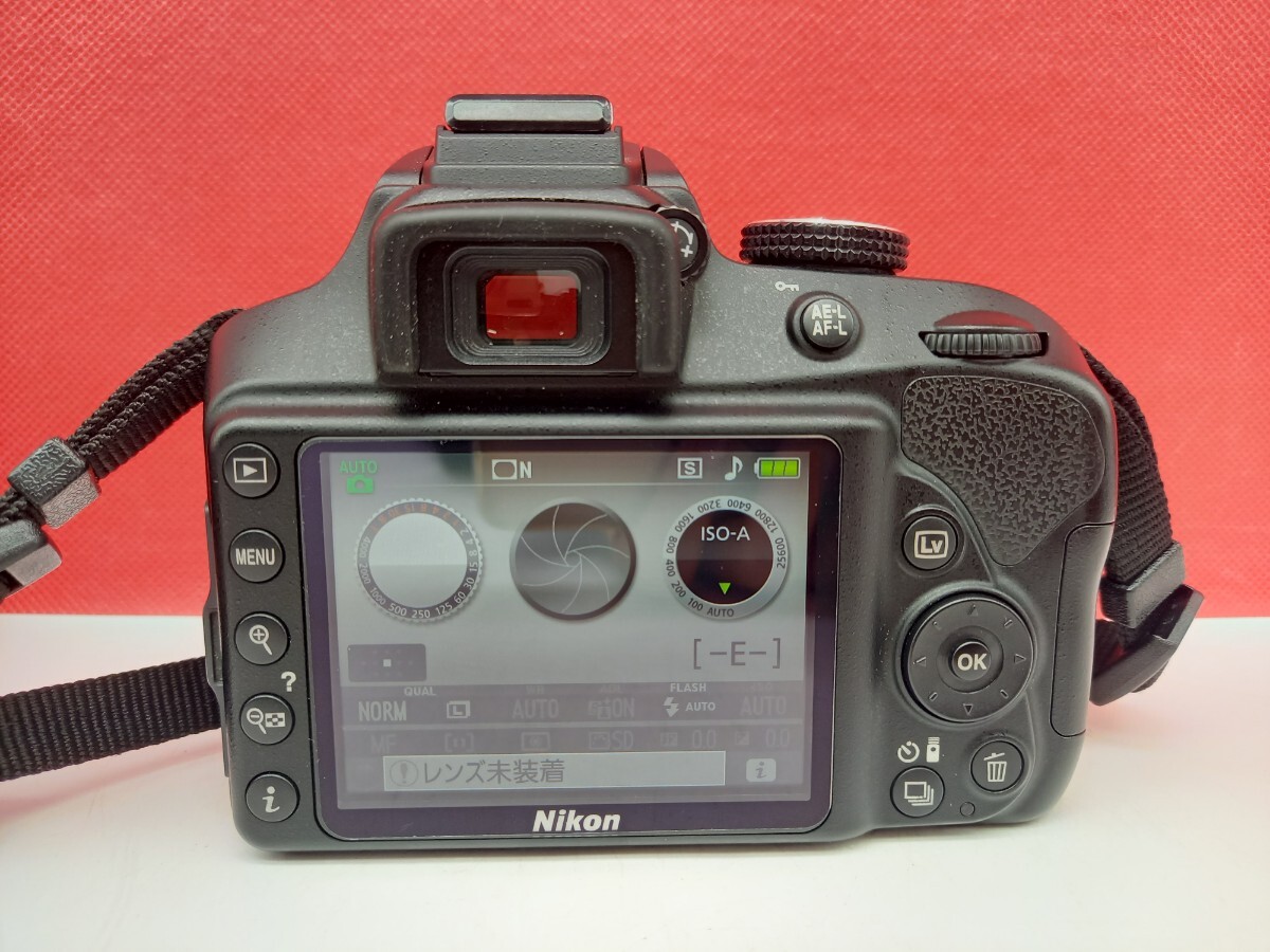 ■防湿庫保管品 Nikon D3400 デジタル一眼レフカメラ ボディのみ 動作確認済 バッテリー 充電器 付属品 ニコン_画像3
