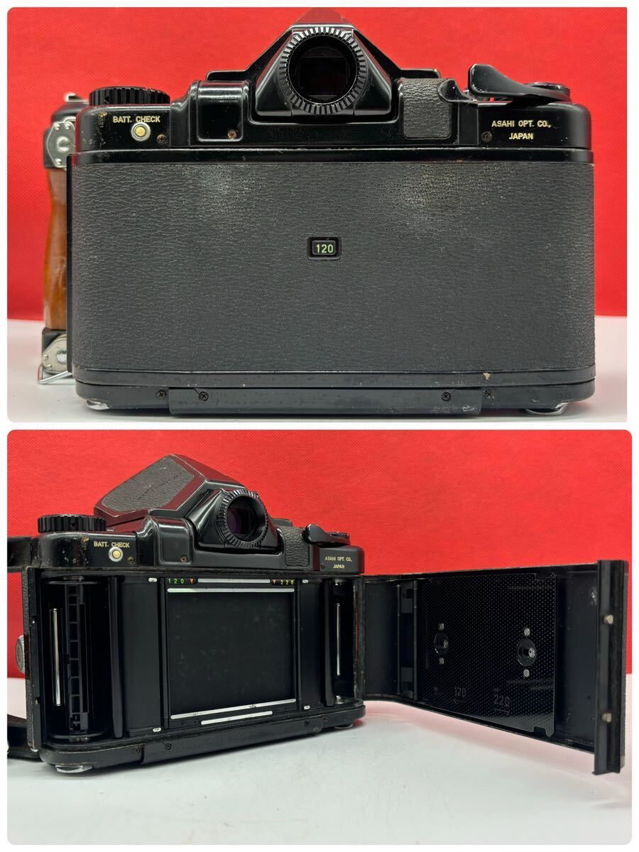 ◆ PENTAX 6×7 中判フィルムカメラ 木製グリップ ボディ Super-Multi-Coated TAKUMAR 6×7 F4.5/75 レンズ 現状品 ペンタックスの画像3