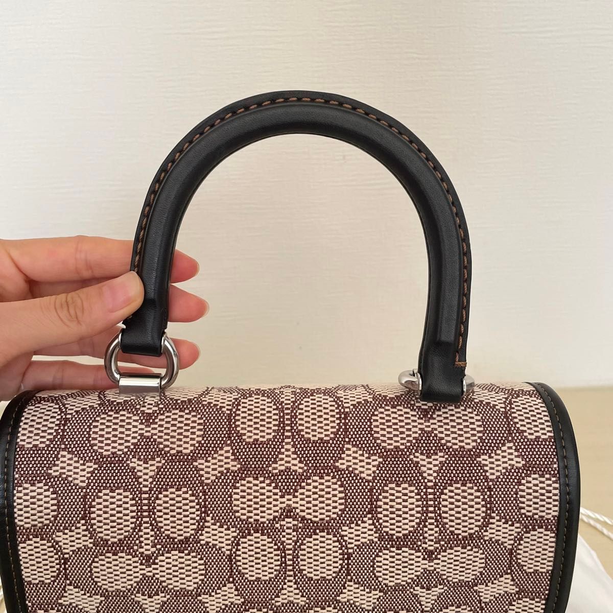 COACH コーチ ローグ トップハンドル シグネチャー ジャカード ハンドバッグ ショルダーバッグ