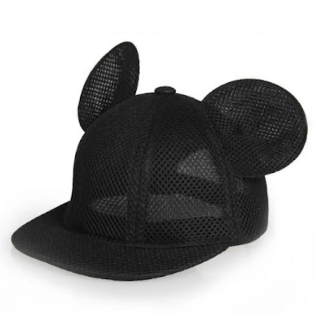 子供 54cm メッシュ マウス キャップ 耳付き 帽子 ミッキー ベビー帽