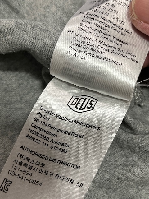 DEUS デウス Tシャツ ポケット グレー サイズS（実際Mサイズ位です） USEDの画像7