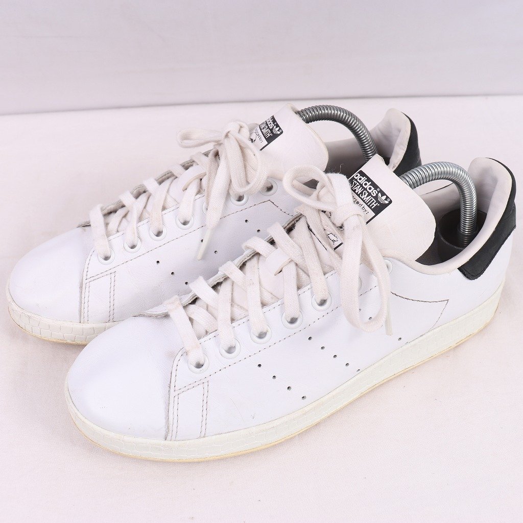 STANSMITH LUXE 25.5cm/adidas スタンスミス アディダス スニーカー 白 ホワイト 黒 中古 古着 レディース ad5078_画像1