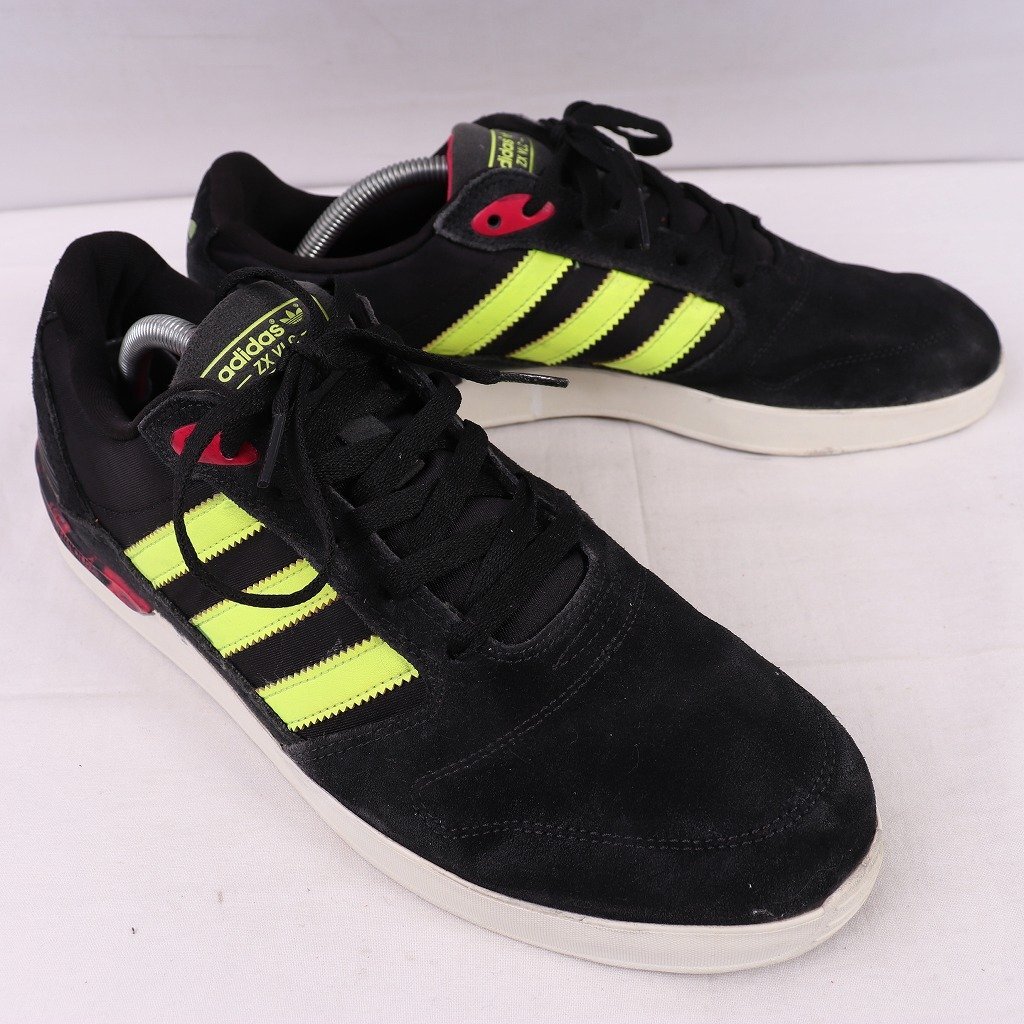 ZX VULC 28.0cm/adidas ZX VLC トレーナー アディダス スニーカー 黒 ブラック 白 イエロー ピンク 中古 古着 メンズ ad5099_画像7